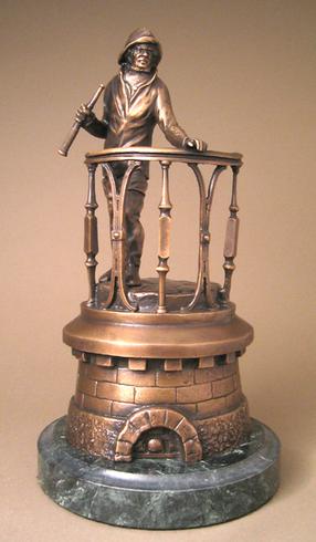 Unknown Handcrafted Solid Bronze Sculpture:"Lighthouse Watch" Unknown Handcrafted Solid Bronze Sculpture:"Lighthouse Watch"