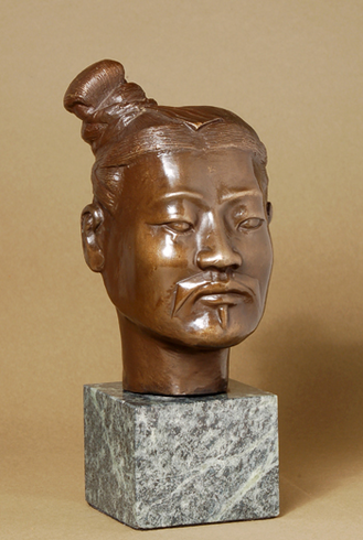 Unknown Handcrafted Solid Bronze Sculpture:"Samurai Bust" Unknown Handcrafted Solid Bronze Sculpture:"Samurai Bust"