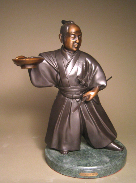 Unknown Handcrafted Solid Bronze Sculpture:"Samurai Warrior"