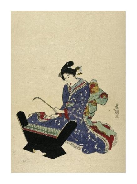 Utagawa Toyokuni Fine Art Open Edition Gicl&eacute;e:"Mokkin - Wooden Xylophone"
