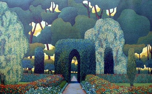 Valeri Metlyaev Hand Signed and Numbered Limited Edition Giclee on Canvas: " Garden of Dreams - B "