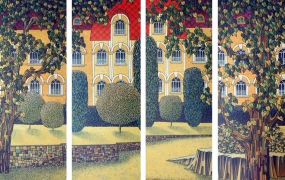 Valeri Metlyaev Hand Signed and Numbered Limited Edition Giclee on Canvas: " Magic Castle "