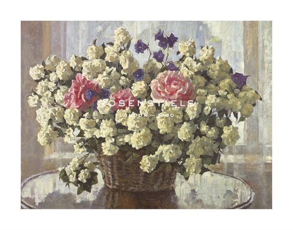 Valeriy Chuikov Hand Numbered Limited Edition Print on Paper :"Bowl of Roses"