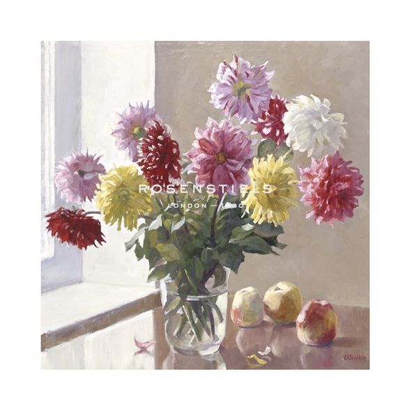 Valeriy Chuikov Hand Numbered Limited Edition Print on Paper :"Dahlias and Fruit"