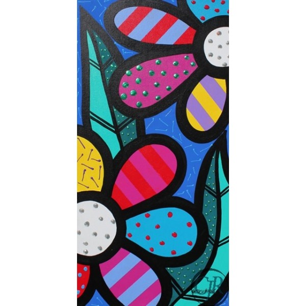 Valter Morais Acrylic on Canvas:"Flower Pop"