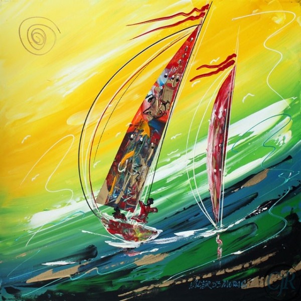 Valter Morais Acrylic on Canvas:"Sailboat 1"