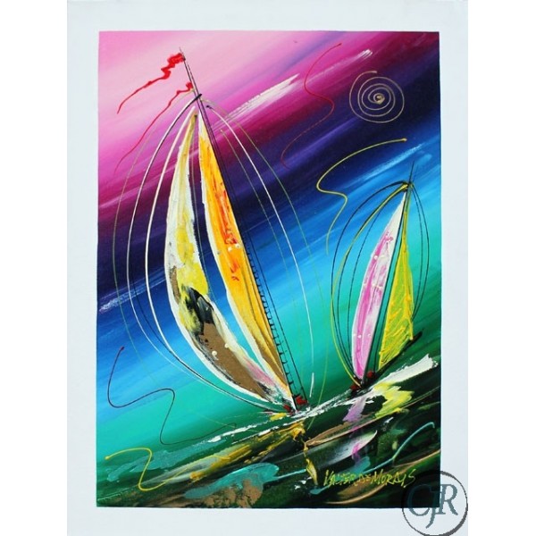 Valter Morais Acrylic on Canvas:"Sailboat 2"