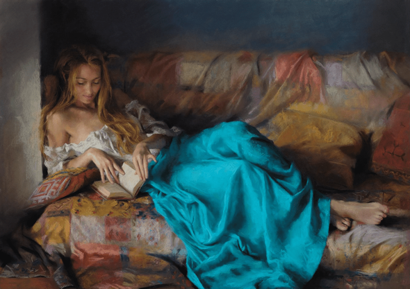 Vicente Romero Artist Signed 21.9 x 31 Limited Edition Canvas Giclee:"Enchanting Romance"