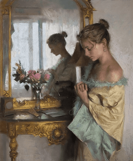 Vicente Romero Artist Signed 37 x 30.3 Limited Edition Canvas Giclee:"Pensive"