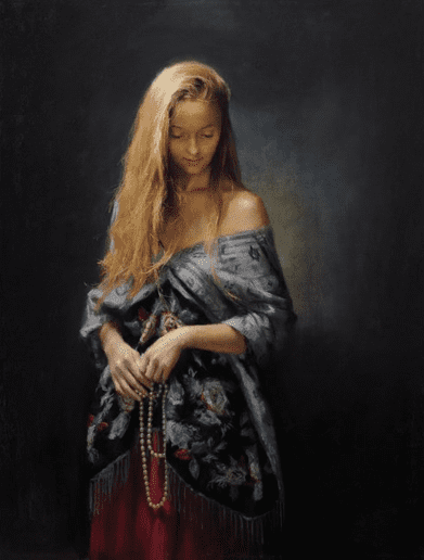 Vicente Romero Artist Signed 38 x 29.2 Limited Edition Canvas Giclee:"Thoughtfulness"