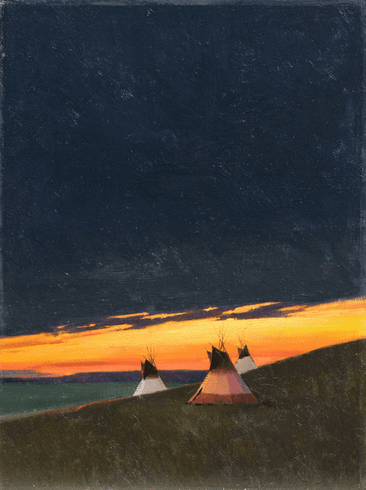 R. Tom Gilleon Artist Signed and Numbered Limited Edition Canvas Giclee:"Browning, MT "