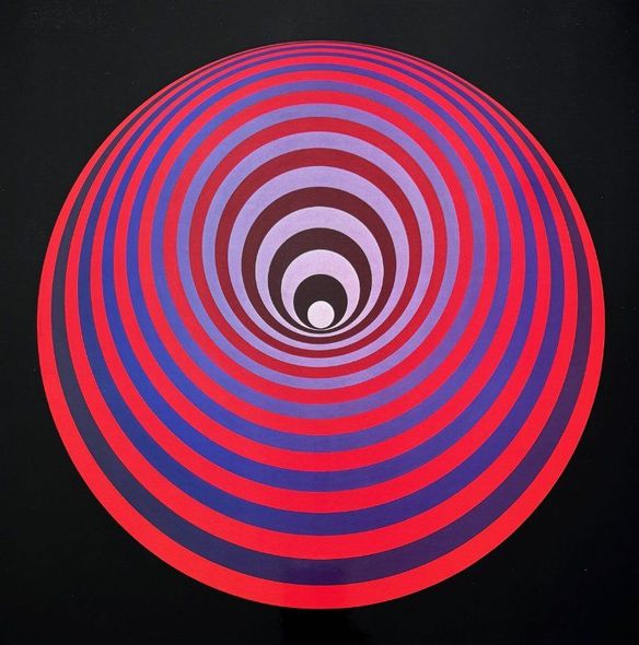 Victor Vasarely1974 Heliogravure Print Art 16x16" "OERVEGN"