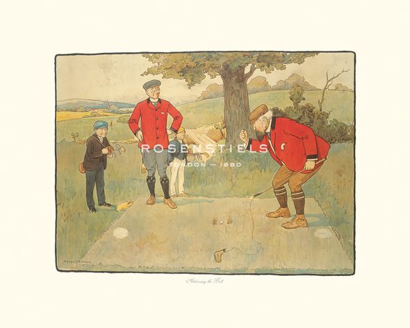 Victor Venner Hand Numbered Limited Edition Print on Paper :"Addressing the Ball"