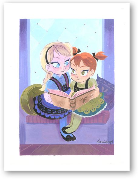 Victoria Ying Signed and Numbered Gicl&eacute;e on Archival Watercolor Paper:"Sisters- Frozen"