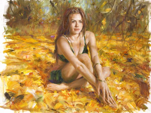 Vidan Hand Signed and Numbered Limited Edition Canvas Giclee :" In the Field "