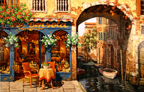 Viktor Shvaiko Artist Signed Limited Edition Hand Embellished Canvas Giclee:"La Gensola"