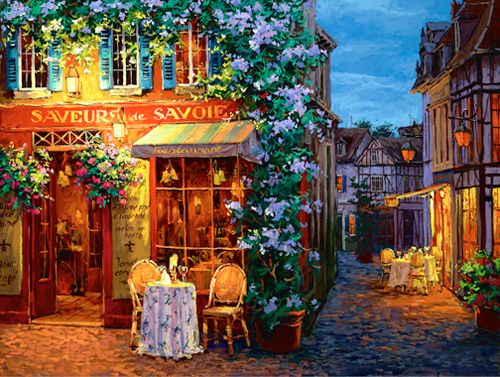 Viktor Shvaiko Artist Signed Limited Edition Hand Embellished Canvas Giclee:"Savoie"