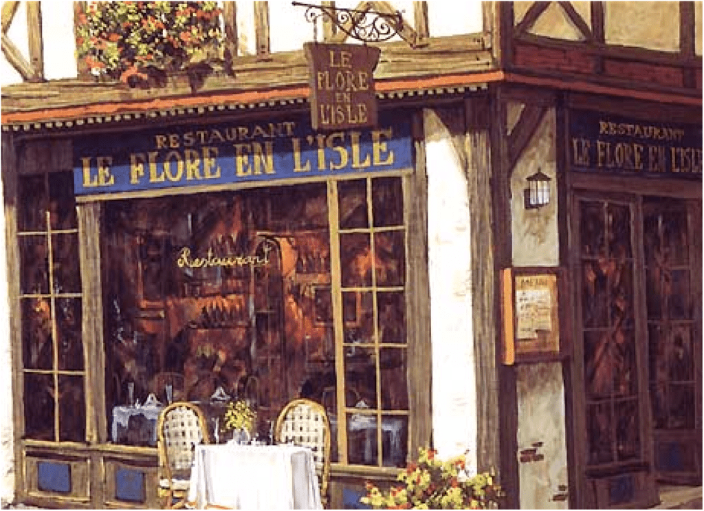 Viktor Shvaiko Artist Signed Limited Edition Serigraph on canvas:"Rendezvousle Flore En L’Isle"
