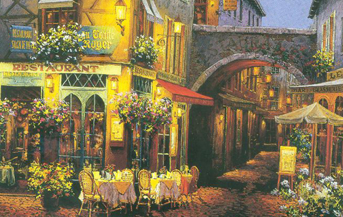 Viktor Shvaiko Limited Edition Hand Embellished Giclee on Canvas: "Evening in Provence Small"
