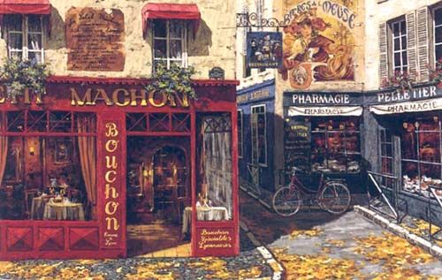 Viktor Shvaiko Limited Edition Hand Embellished Serigraph on Canvas: "Autumn in Paris"