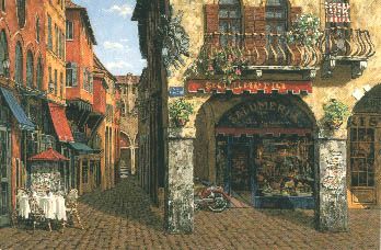 Viktor Shvaiko Limited Edition Hand Embellished Serigraph on Canvas: "Colors of Italy"
