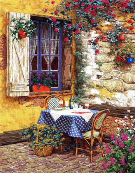 Viktor Shvaiko Limited Edition Hand Embellished Serigraph on Canvas: "Garden Lace"