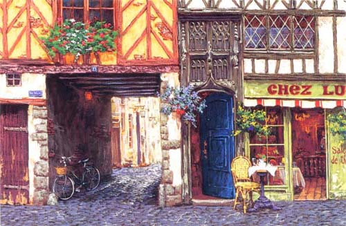 Viktor Shvaiko Limited Edition Hand Embellished Serigraph on Canvas: "Light on the Passageway"