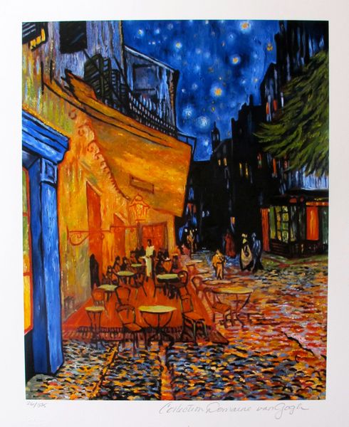 Vincent Van Gogh Estate Signed Small Limited Edition Giclee:"The Terrace Cafe"