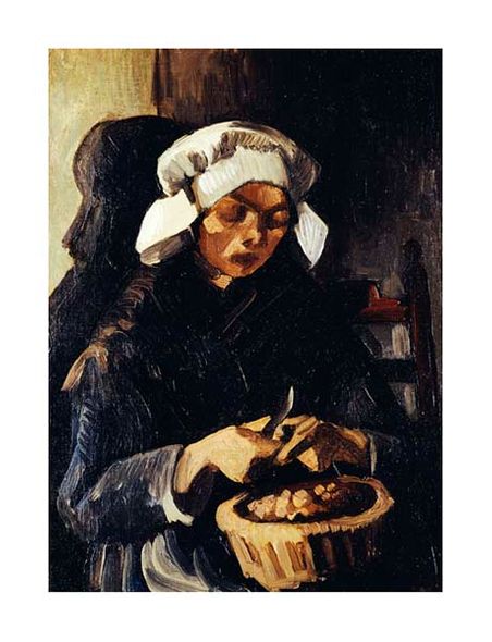 Vincent Van Gogh Fine Art Open Edition Gicl&eacute;e:"A Farmer from Neunen, Peeling Potatoes"