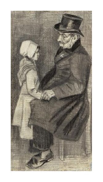 Vincent Van Gogh Fine Art Open Edition Gicl&eacute;e:"Orphan Man, Sitting with Little Girl"