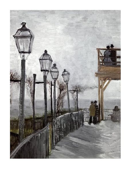 Vincent Van Gogh Fine Art Open Edition Gicl&eacute;e:"Terrace and Observation Deck at the Moulin"