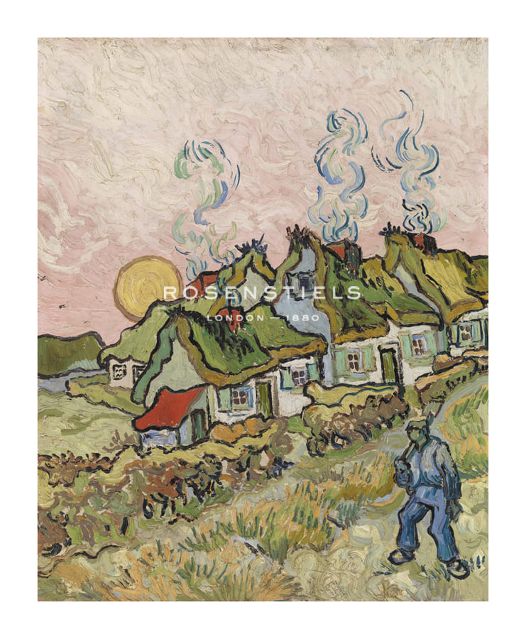 Vincent Van Gogh Hand Numbered Limited Edition Print on Paper :"Houses and Figure"