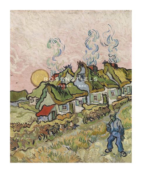 Vincent Van Gogh Hand Numbered Limited Edition Print on Paper :"Houses and Figure"