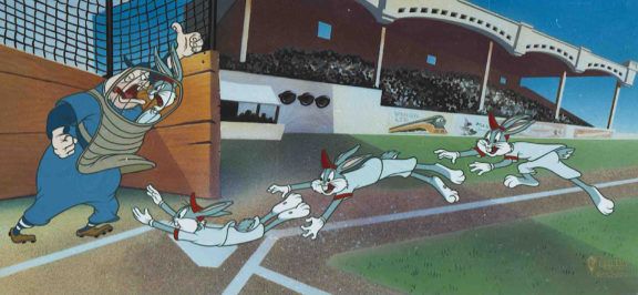 Virgil Ross Artist Signed Hand-Painted Limited Edition Cel:"Yer Out!"
