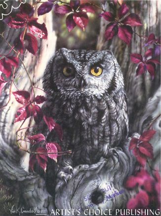 VIVI CRANDALL 14X11 Secondary Market Art: "DEW DROP INN OWL AP"