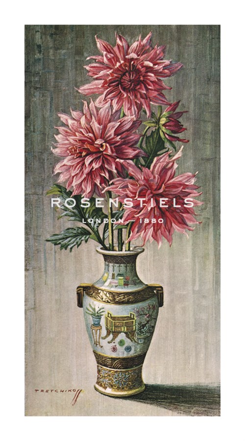 Vladimir Tretchikoff Hand Numbered Limited Edition Print on Paper :"Dahlias"