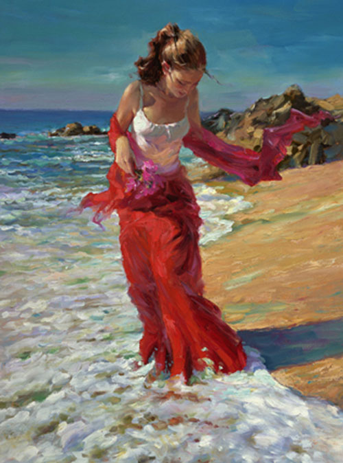 Vladimir Volegov Limited Edition Hand Embellished Giclee on Canvas:"Beyond the Sea"