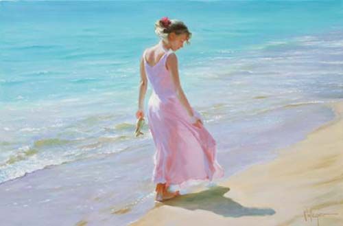 Vladimir Volegov 24x36 Limited Edition Hand Embellished Giclee on Canvas:"Pretty in Pink"