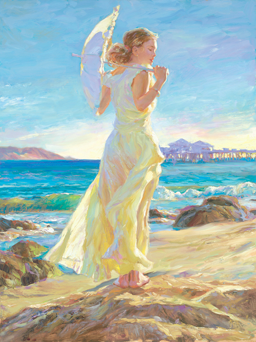 Vladimir Volegov 48x36 Limited Edition Hand Embellished Giclee on Canvas Large:"Summer Wind"