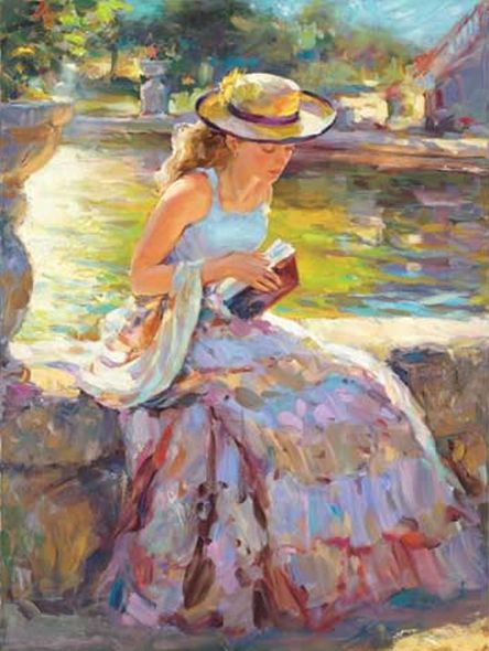 Vladimir Volegov 40x30 Limited Edition Hand Embellished Giclee on Canvas:"Sunday in the Park"