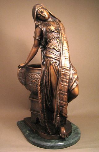 Waager Handcrafted Solid Bronze Sculpture:"Moorish Woman with Urn"
