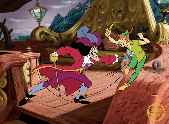 Walt Disney Studios Limited Edition Sericel Animation:"Disney Peter Pan VS Captain Hook"