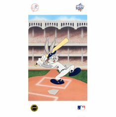 Warner Bros. Collectible Embossed Lithograph Print: "Bugs Bunny at Bat for the Yankees"