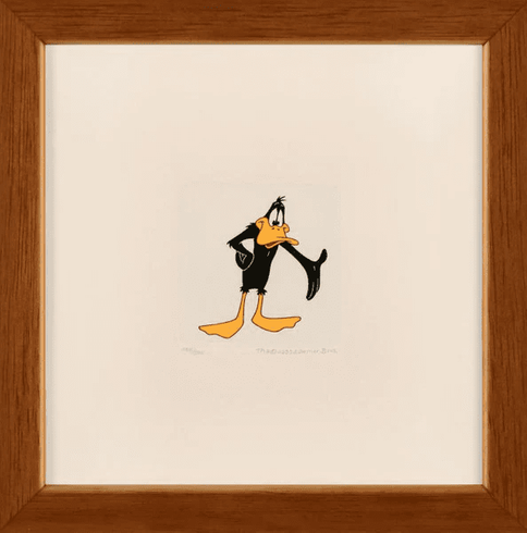 Warner Bros. Limited Edition Etching on Paper with Hand Tinted Coloring: "Daffy Duck" Warner Bros. Limited Edition Etching on Paper with Hand Tinted Coloring: "Daffy Duck"