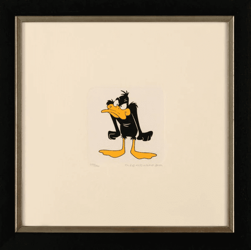 *ALL FRAMED Warner Bros. Limited Edition Etching on Paper with Hand Tinted Coloring: "Daffy Duck"