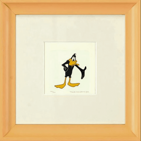 Warner Bros. Limited Edition Etching on Paper with Hand Tinted Coloring: "Daffy Duck" Warner Bros. Limited Edition Etching on Paper with Hand Tinted Coloring: "Daffy Duck"