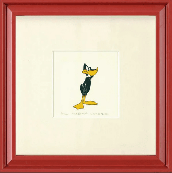 Warner Bros. Limited Edition Etching on Paper with Hand Tinted Coloring: "Daffy Duck"