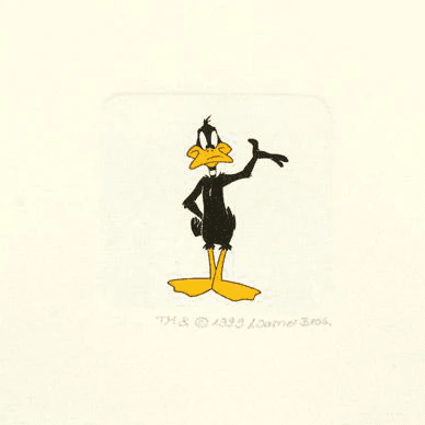 Warner Bros. Limited Edition Etching on Paper with Hand Tinted Coloring: "Daffy Duck"