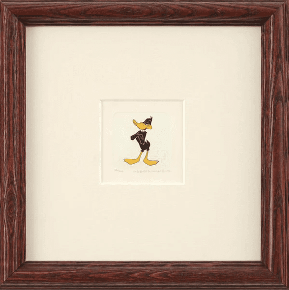 Warner Bros. Limited Edition Etching on Paper with Hand Tinted Coloring: "Daffy Duck"