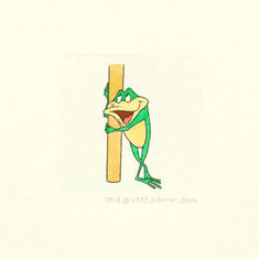 Warner Bros. Limited Edition Etching on Paper with Hand Tinted Coloring: "Michigan J. Frog"